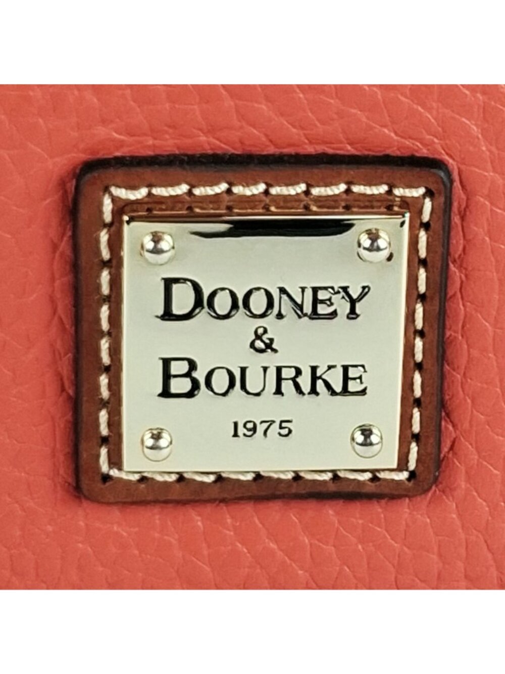 Dooney & Bourke Pebble Leather Domed Dark Salmon Satchel / Cross Body NWT - Picture 7 of 16